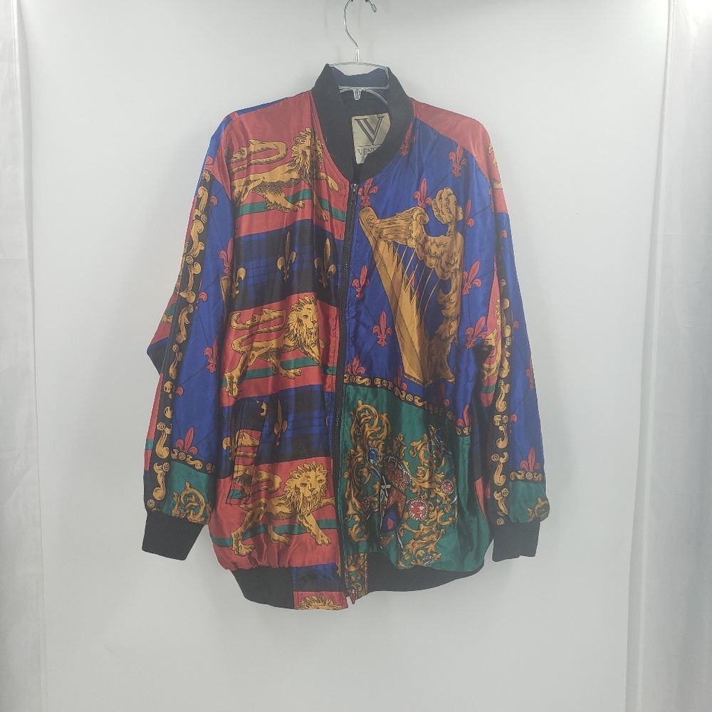 Venezia Vitale womens 18/20 mulit color vintage bomber jacket